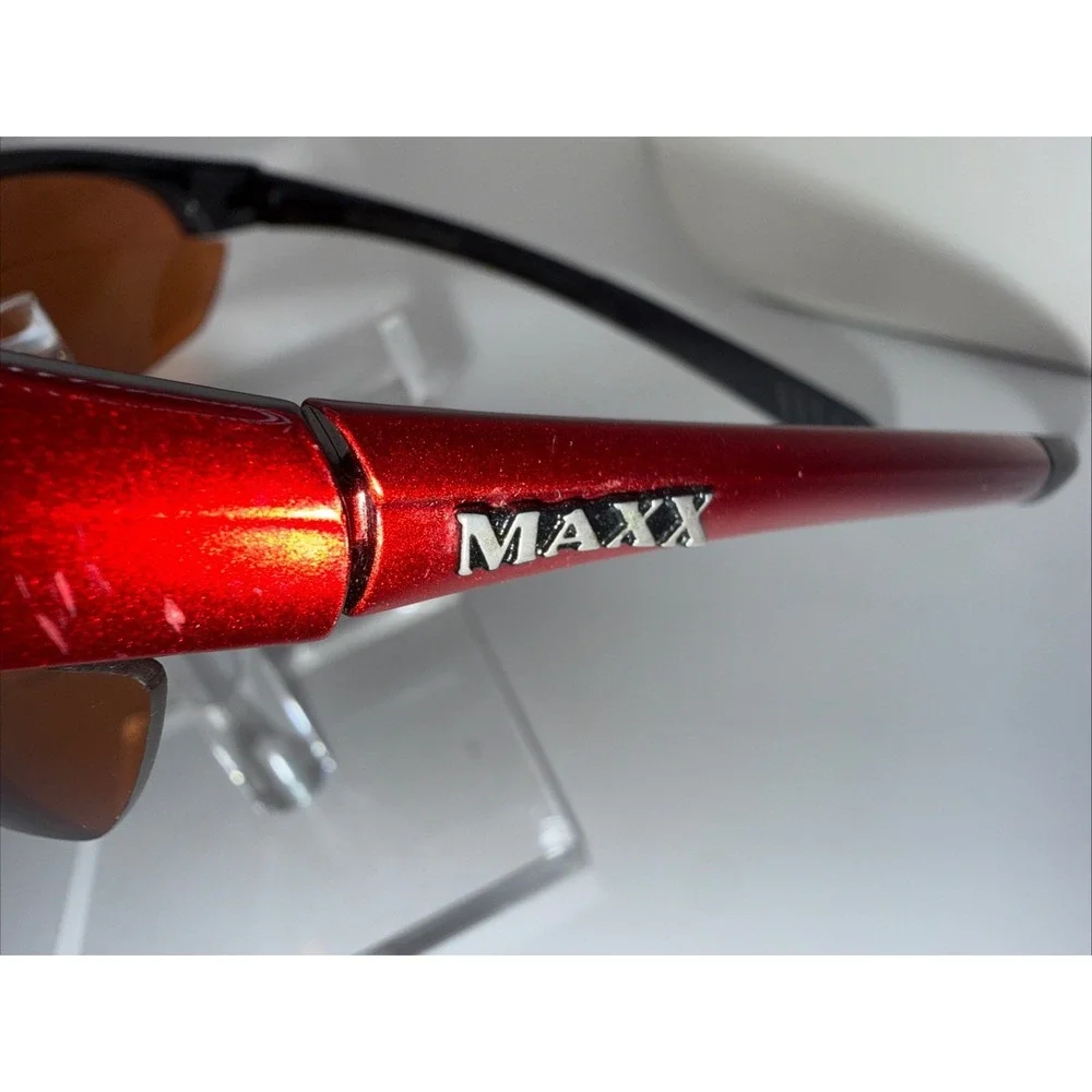 Maxx HD Sunglasses Domain HDP - Black/ Red -fishing, golf -polarized brown lens